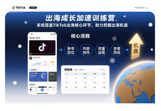 出海成长加速训练营，系统覆盖TikTok出海核心环节，助力把握出海机遇（更新）-小二项目网