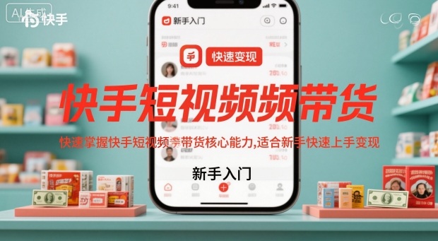 快手短视频带货，快速掌握快手短视频带货核心能力，适合新手快速上手变现-小二项目网