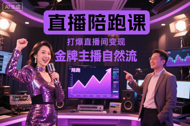 直播陪跑课，金牌主播自然流打爆直播间，复制高变现玩法-小二项目网
