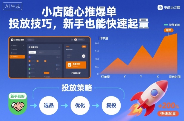 小店随心推爆单投放技巧，新手也能快速起量-小二项目网