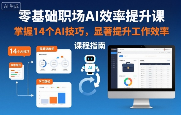 零基础职场AI效率提升课，掌握14个AI技巧，显著提升工作效率-小二项目网