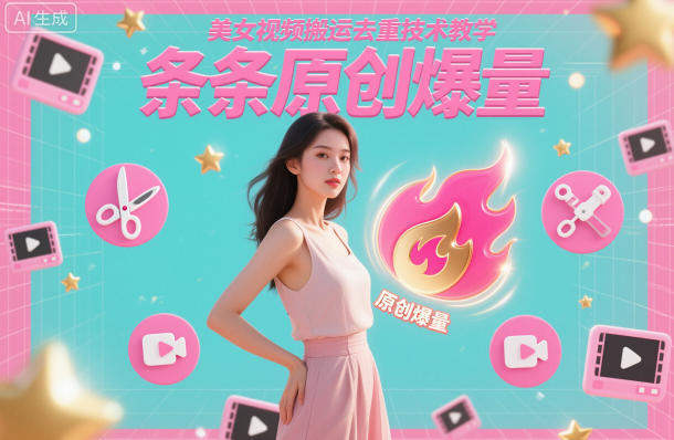美女视频搬运去重技术教学，条条原创爆量-小二项目网