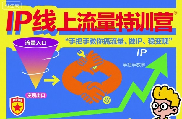 IP线上流量特训营，手把手教你搞流量、做IP、稳变现-小二项目网