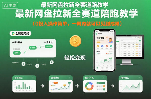 最新网盘拉新全赛道陪跑教学，0投入操作简单，一周内就可以见到成果-小二项目网