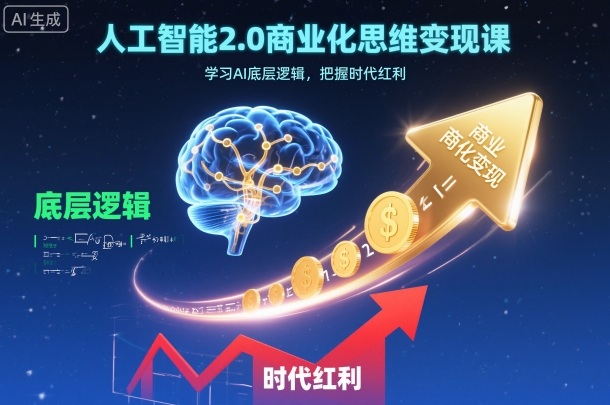 人工智能2.0商业化思维变现课，学习AI底层逻辑，把握时代红利-小二项目网