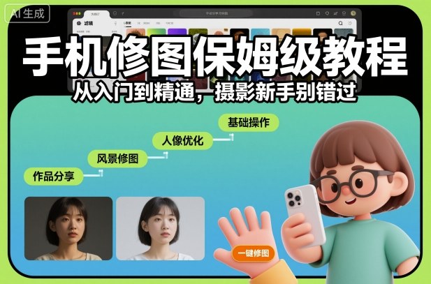 手机修图保姆级教程，从入门到精通，摄影新手别错过-小二项目网