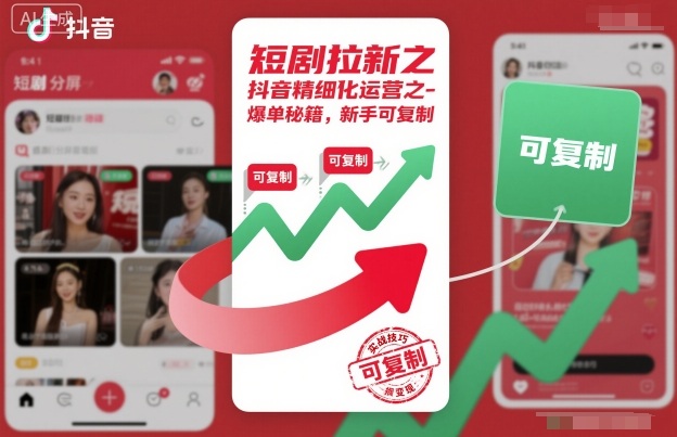 短剧拉新之抖音精细化运营之爆单秘籍，新手可复制-小二项目网