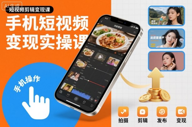 手机短视频变现实操课，短视频剪辑变现课-小二项目网