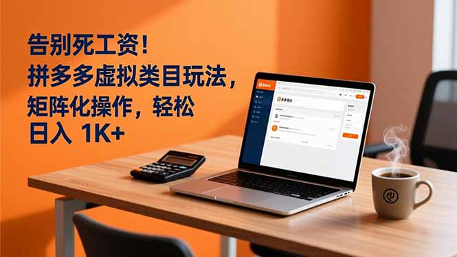 （16943期）告别死工资！拼多多虚拟类目玩法，矩阵化操作，轻松日入 1K+-小二项目网