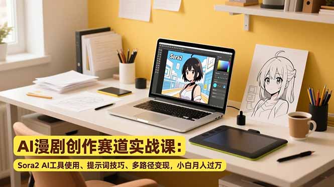 （16936期）AI漫剧创作赛道实战课：Sora2 AI工具使用、提示词技巧、多路径变现，小白月入过万-小二项目网