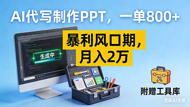 （16967期）AI代写制作PPT，一单800+， 暴利风口期，月入2万【附工具】-小二项目网