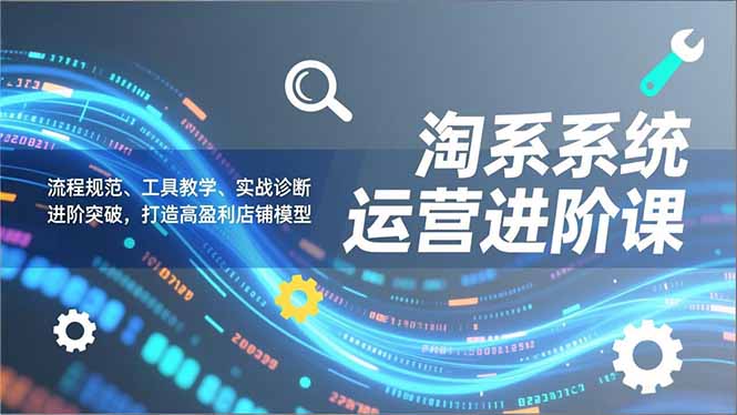 （16927期）淘系系统运营进阶课2.0，流程规范、工具教学、实战诊断，进阶突破，打造高盈利店铺模型-小二项目网