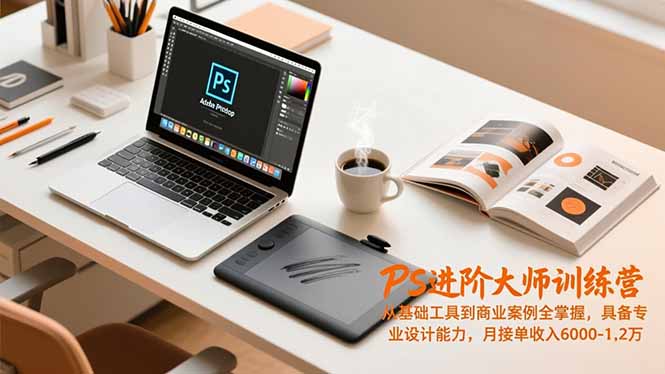 （16868期）PS进阶大师训练营，从基础工具到商业案例全掌握，具备专业设计能力，月接单收入6000-1.2万-小二项目网