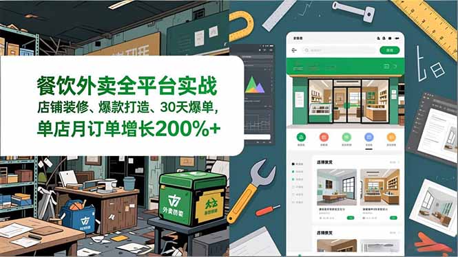 （16978期）餐饮外卖全平台实战，店铺装修、爆款打造、30天爆单，手把手教学，单店月订单增长200%+-小二项目网