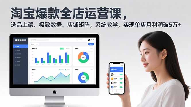 （16928期）淘宝爆款全店运营课2.0，选品上架、极致数据、店铺矩阵，系统教学，实现单店月利润破5万+-小二项目网