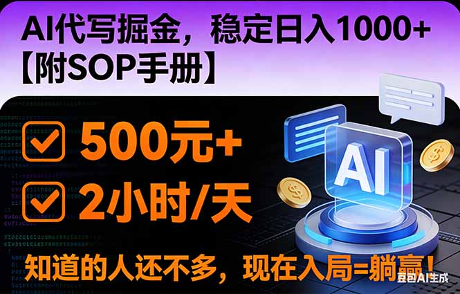 （16841期）2026风口项目,AI代写掘金，稳定日入1000+，掌握核心技能【附SOP手册】-小二项目网