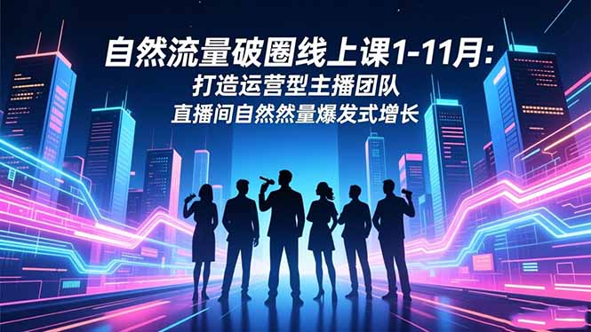 （16810期）自然流量破圈线上课1-11月：打造运营型主播团队 直播间自然流量爆发式增长-小二项目网