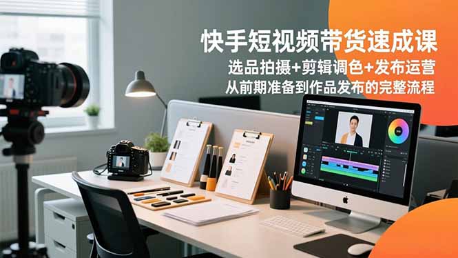 （16752期）快手短视频带货速成课，选品拍摄+剪辑调色+发布运营，从前期准备到作品发布的完整流程-小二项目网