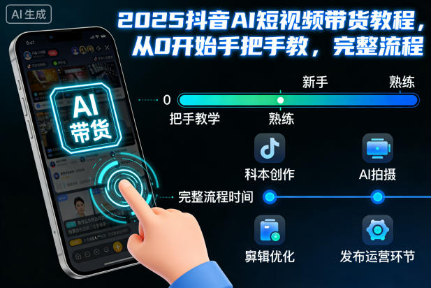 2025抖音AI短视频带货教程，从0开始手把手教，完整流程-小二项目网