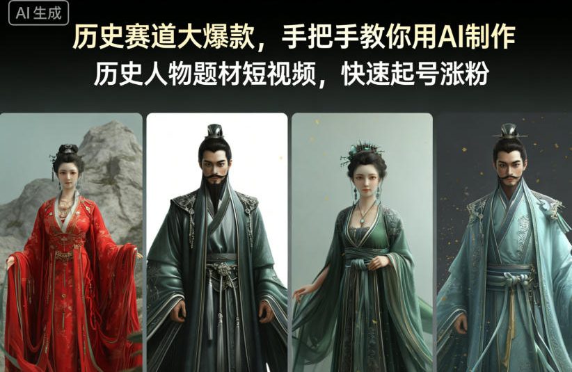 历史赛道大爆款，手把手教你用AI制作历史人物题材短视频，快速起号涨粉-小二项目网