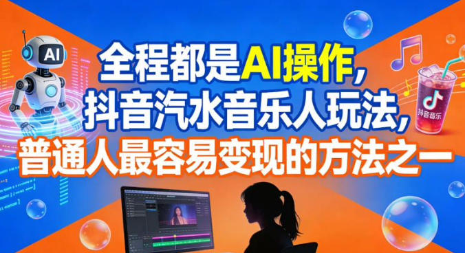 全程都是AI操作，抖音汽水音乐人玩法，普通人最容易变现的方法之一-小二项目网