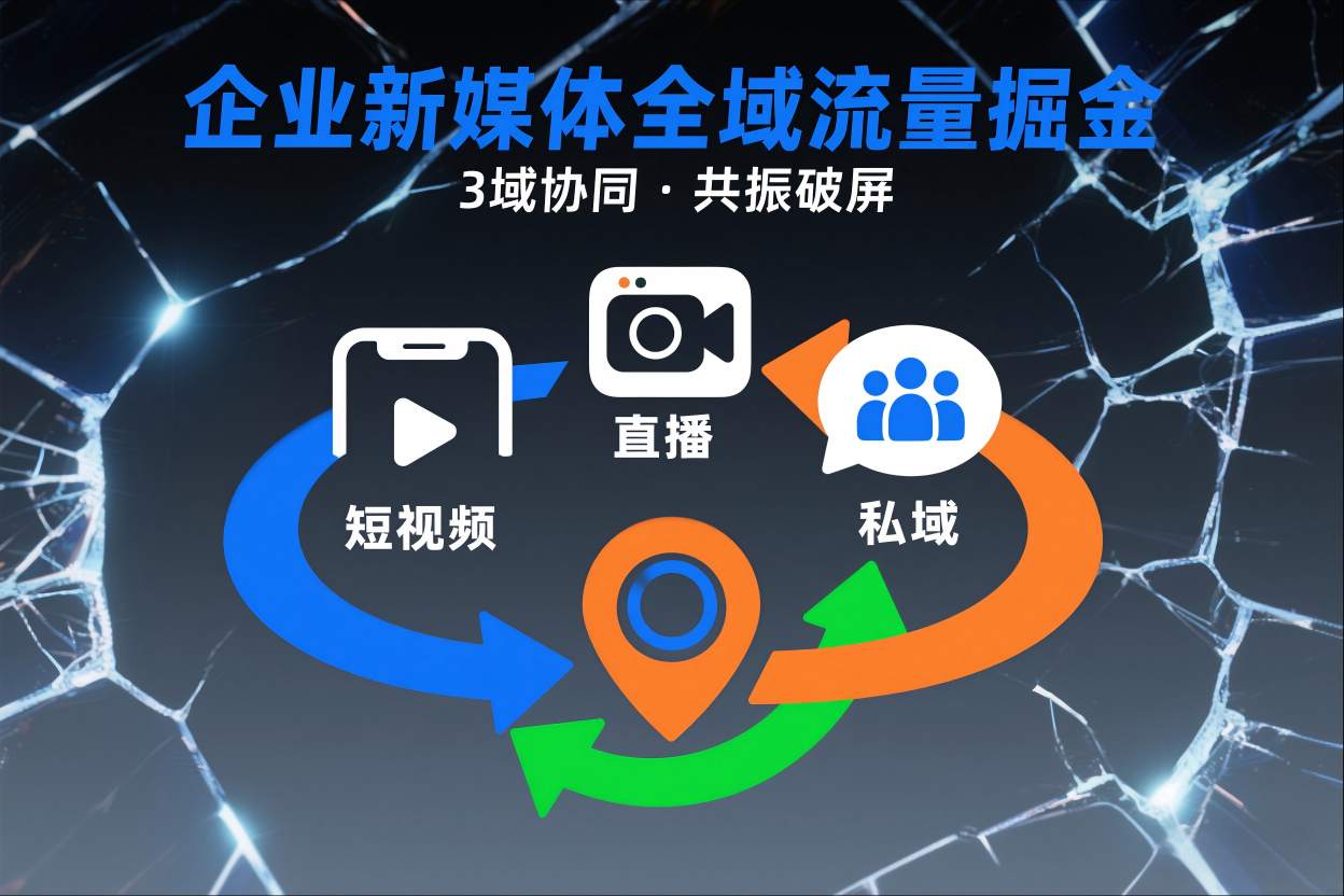 短视频全域商业模式,企业新媒体全域流量掘金,3域协同,共振破屏,短视频-直播-私域-地域-小二项目网