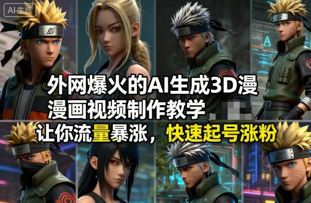 外网爆火的AI生成3D漫画视频制作教学，让你流量暴涨，快速起号涨粉！-小二项目网