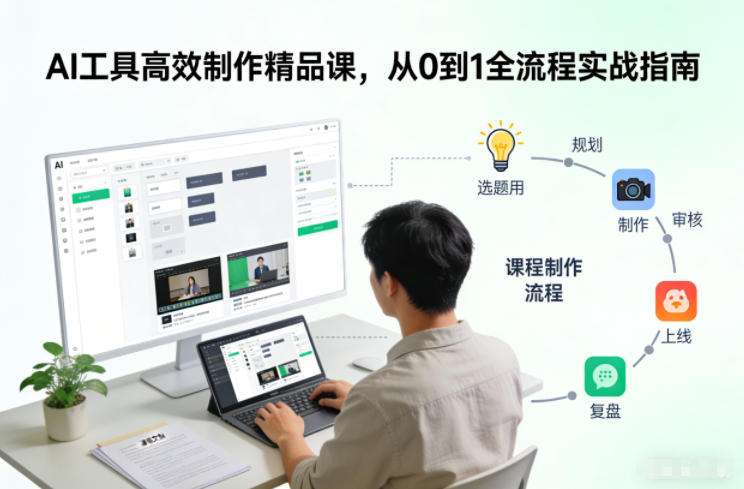 AI工具高效制作精品课，从0到1全流程实战指南-小二项目网