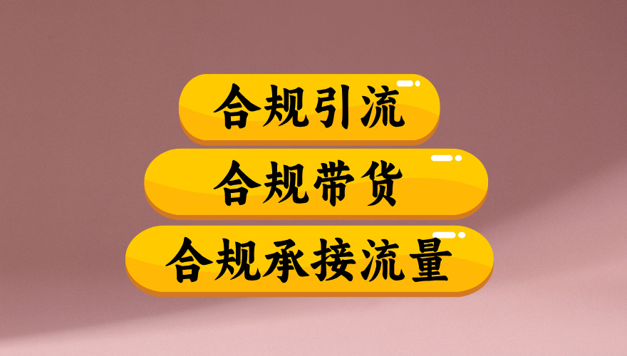 合规引流、合规并且高效地做带货、合规承接流量（揭秘）-小二项目网