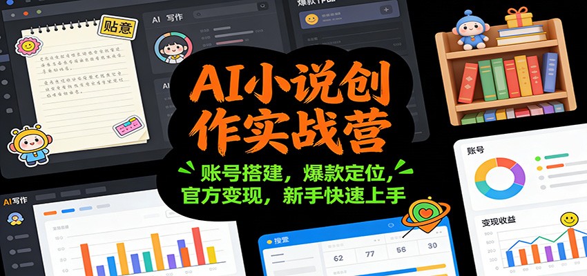 AI小说创作实战营：账号搭建，爆款定位，官方变现，新手快速上手-小二项目网