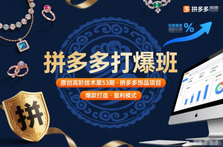 拼多多打爆班原创高阶技术第53期，拼多多饰品项目-小二项目网