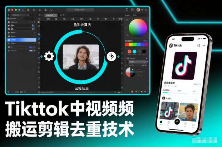 Tiktok中视频纯搬运剪辑去重技术，外来技术，自行测试-小二项目网