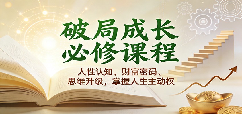 破局成长必修课2.0：人性认知、财富密码、思维升级，掌握人生主动权-小二项目网