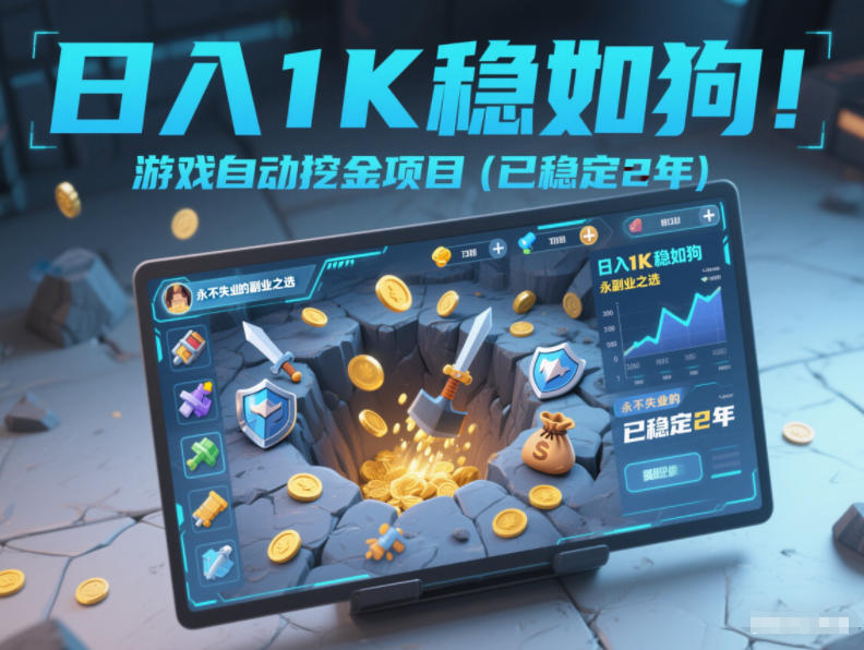 日入1K稳如狗！游戏自动挖金项目（已稳定2年），永不失业的副业之选【揭秘】-小二项目网