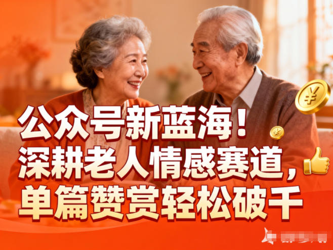 公众号新蓝海！深耕老人情感赛道，单篇赞赏轻松破1k-小二项目网