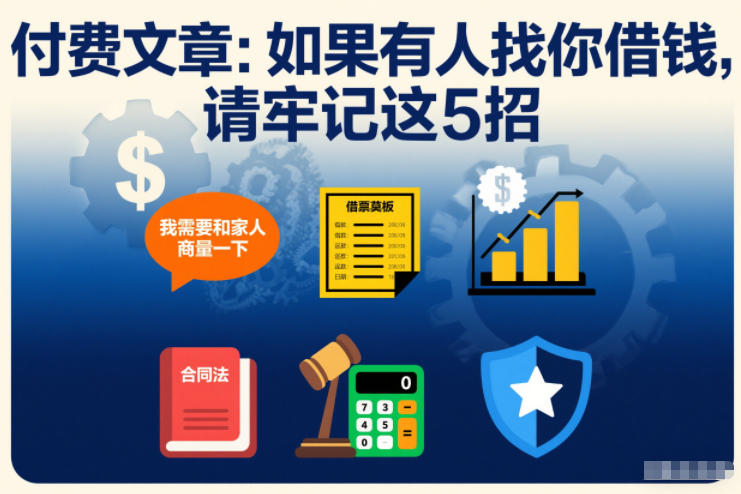 付费文章：如果有人找你借钱，请牢记这5招-小二项目网