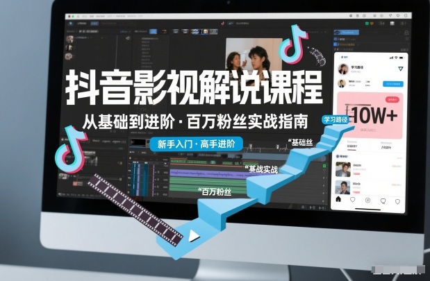 抖音百万粉丝影视解说课程，基础到进阶课，适合新手和进阶学习-小二项目网