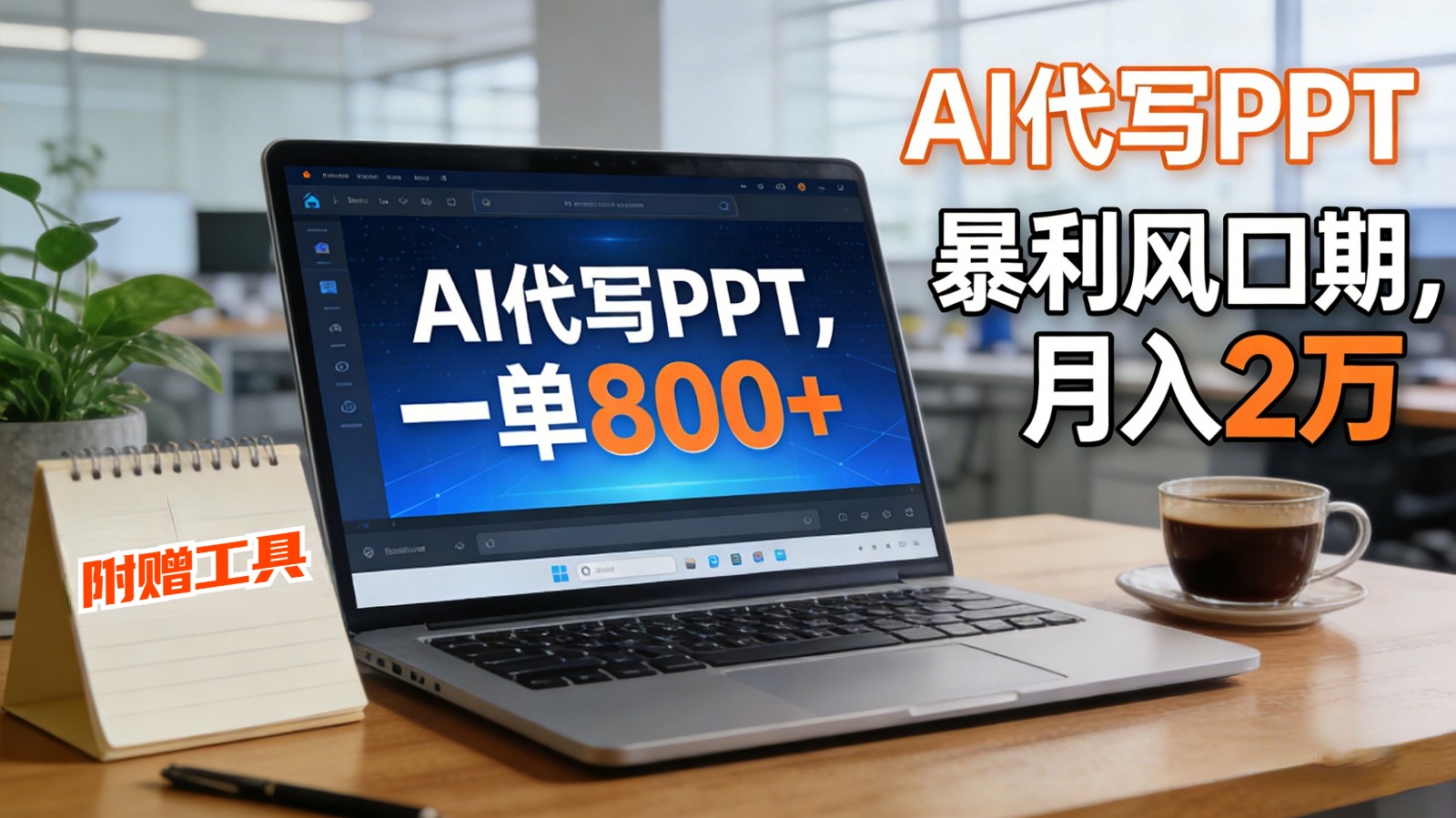 AI 代写做 PPT！一单狂赚 800+，风口期月入 2 万（工具 + 提示词直接送）-小二项目网