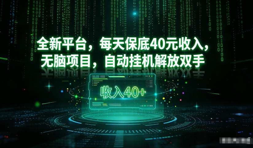最新看广平台，每天保底30-4米，无脑项目，自动挂G解放双手【揭秘】-小二项目网
