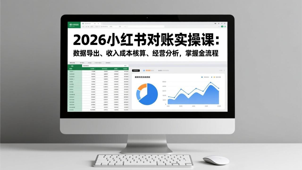 （17071期）2026小红书对账实操课：数据导出、收入成本核算、经营分析，掌握全流程-小二项目网