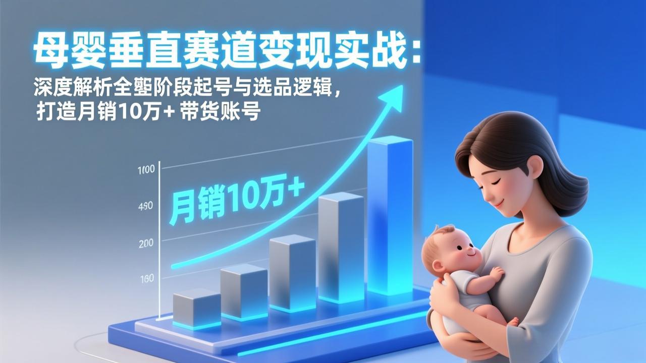 （17233期）母婴垂直赛道变现实战：深度解析三大阶段起号与选品逻辑，打造月销10万+带货账号-小二项目网