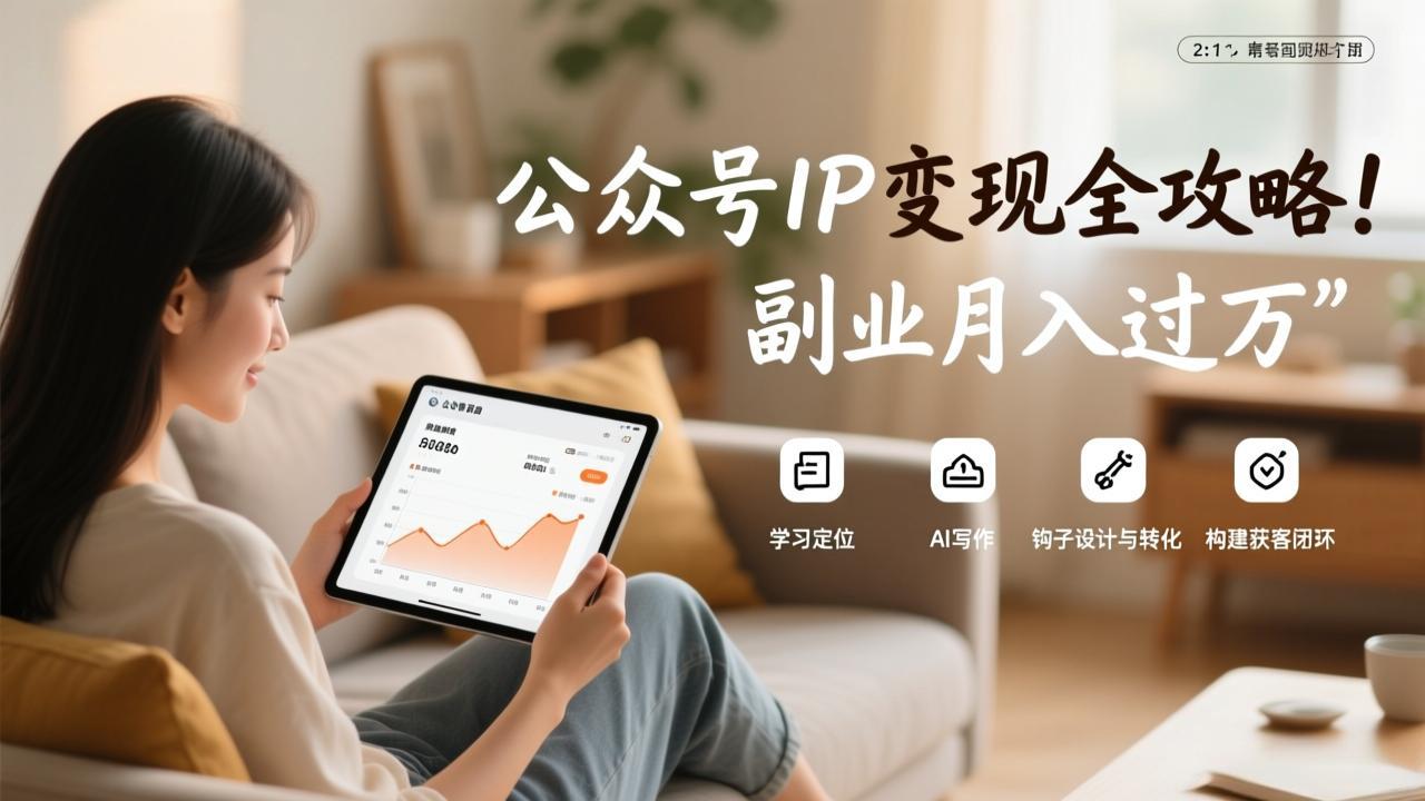 （17275期）公众号IP变现全攻略，学习定位、AI写作、钩子设计与转化，构建获客闭环，副业月入过万-小二项目网