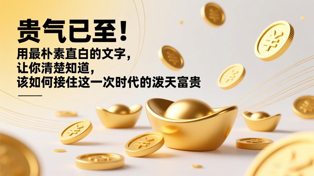 （17049期）付费文章：贵气已至！用最朴素直白的文字，让你清楚知道，该如何接住这一次时代的泼天富贵-小二项目网