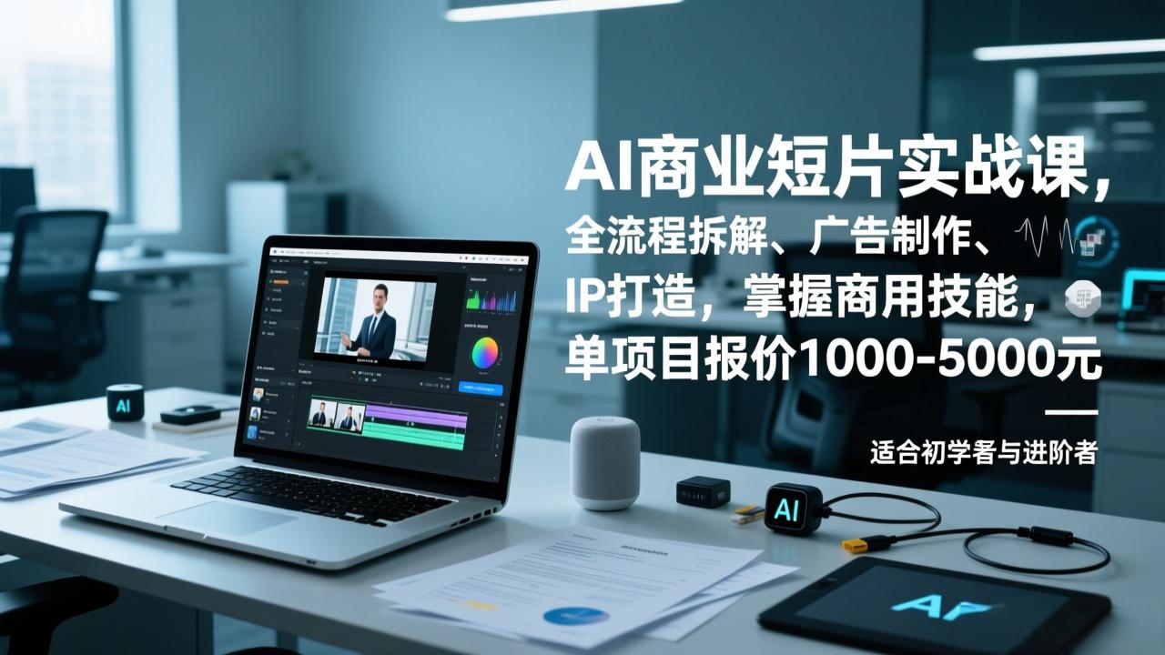（17051期）AI商业短片实战课，全流程拆解、广告制作、IP打造，掌握商用技能，单项目报价1000-5000元-小二项目网