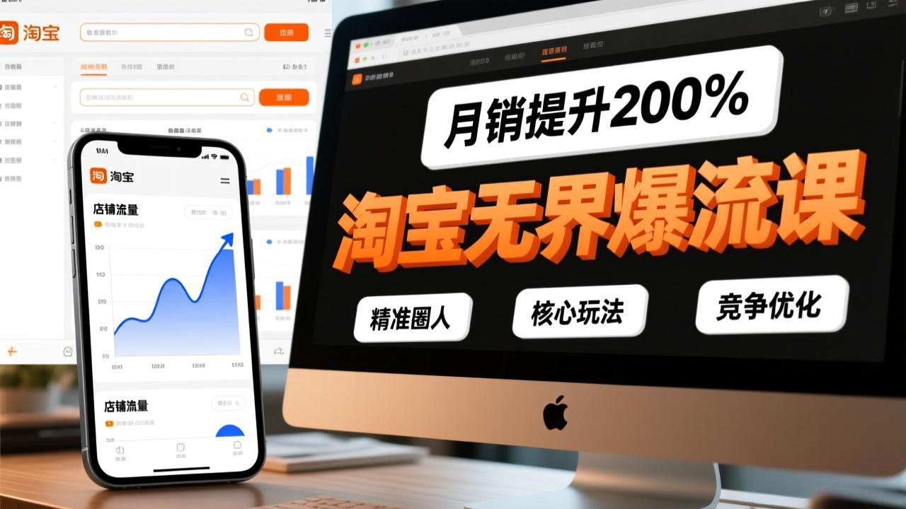 （17132期）淘宝无界爆流课，精准圈人、核心玩法、竞争优化，快速引爆店铺流量，月销提升200%-小二项目网