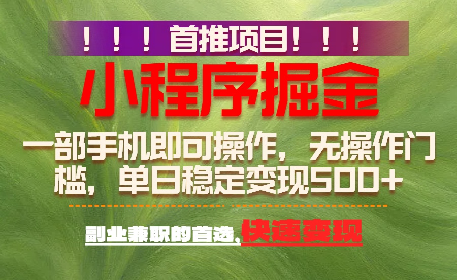 （17087期）首推项目：一部手机轻松日入500+，简单易上手，长期可做，副业首选-小二项目网
