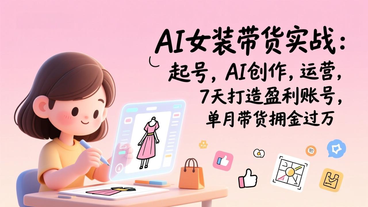 （17088期）AI女装带货实战：起号，AI创作，运营，7天打造盈利账号，单月带货佣金过万-小二项目网