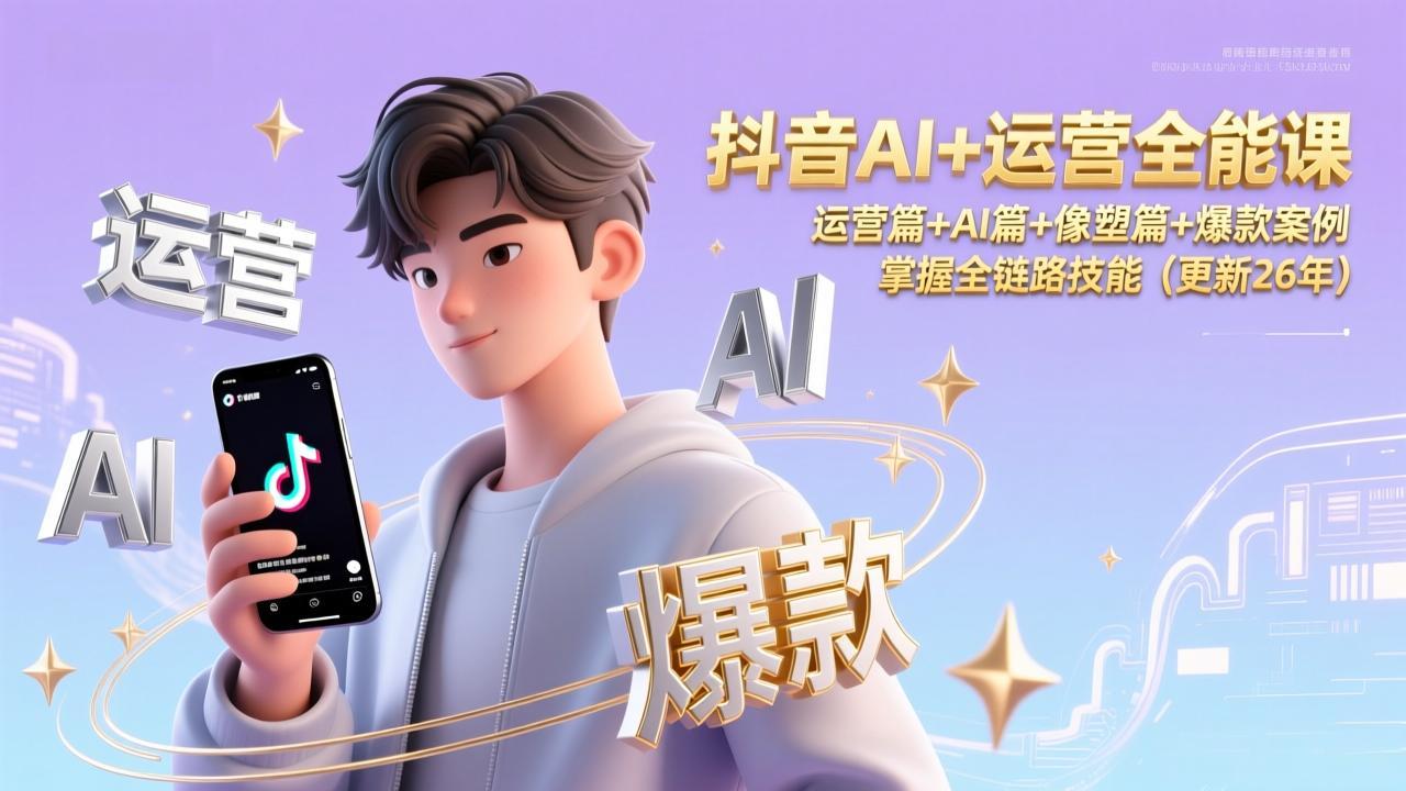 （17078期）抖音AI+运营全能课，运营篇+AI篇+像塑篇+爆款案例，掌握全链路技能（更新26年）-小二项目网