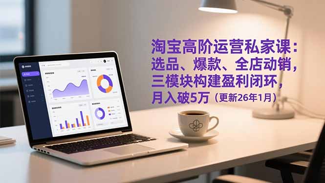 （17080期）淘宝高阶运营私家课：选品、爆款、全店动销，三模块构建盈利闭环，月入破5万（更新26年1月）-小二项目网