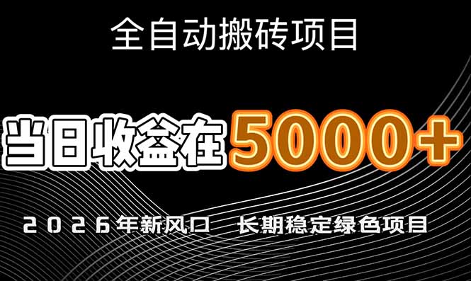 （17115期）2026年新风口赛道，当日6000+以上，可批量放大，月收入20万+，长期绿色稳定的项目-小二项目网